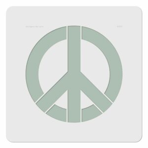 Schablone Peace mit grün farbig hinterlegt.