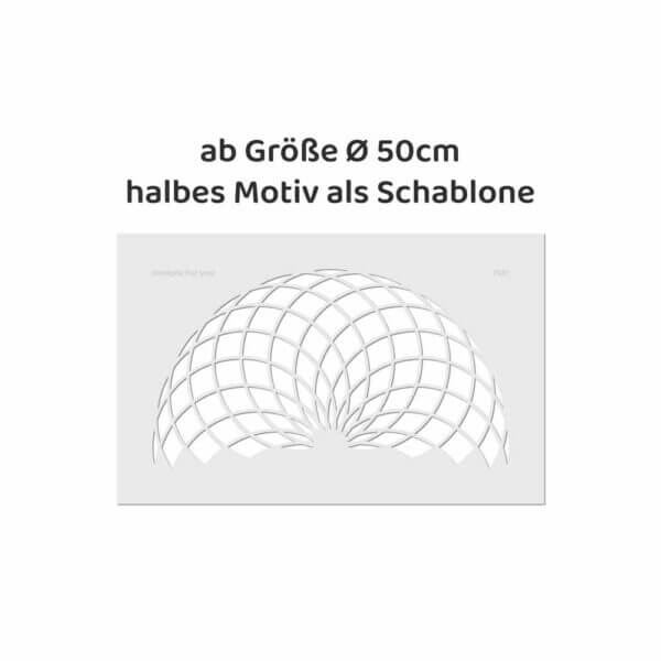 Torus Schablone mit halben Motiv.