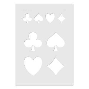 Schablone mit Herz, Karo, Pik und Kreuz