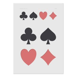 Schablone Herz Karo Pik Kreuz