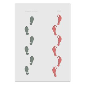 Wichtelspuren Schablone mit verschiedenen Fußspuren