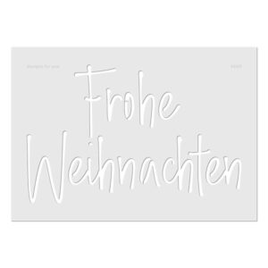 Schablone mit Schriftzug Frohe Weihnachten